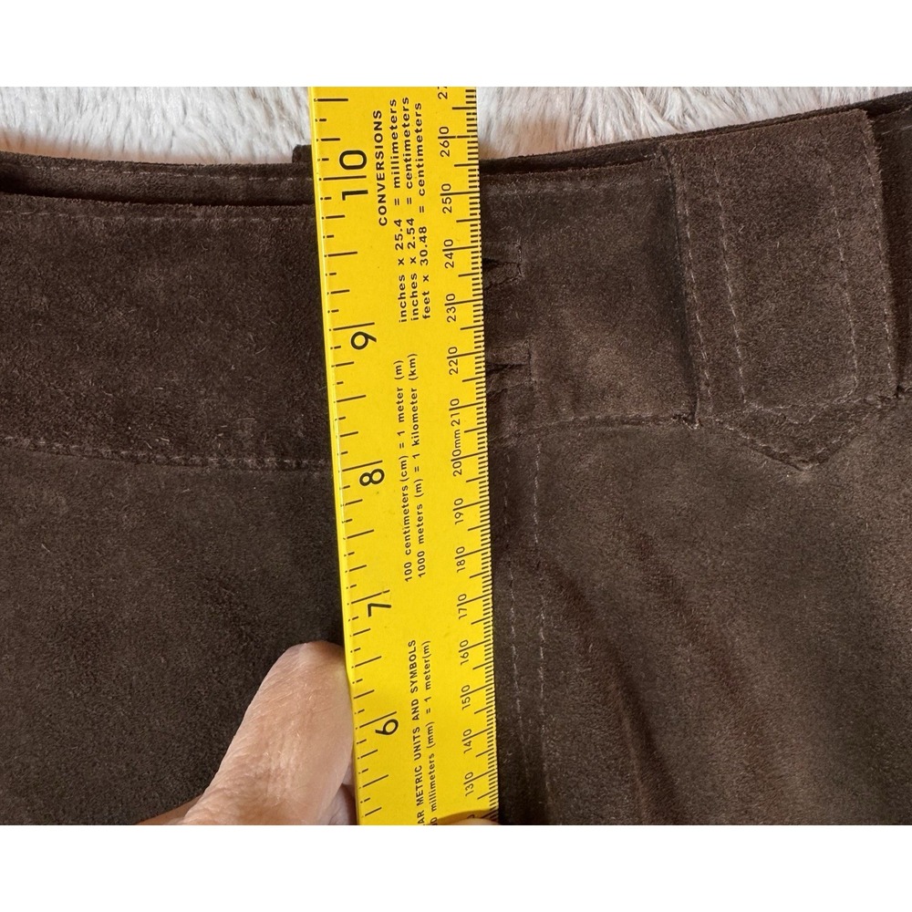 Sundance Pants Women's 6 Genuine Leather‎ Cargo Brown Zippers Pockets Biker Moto - Picture 16 of 16